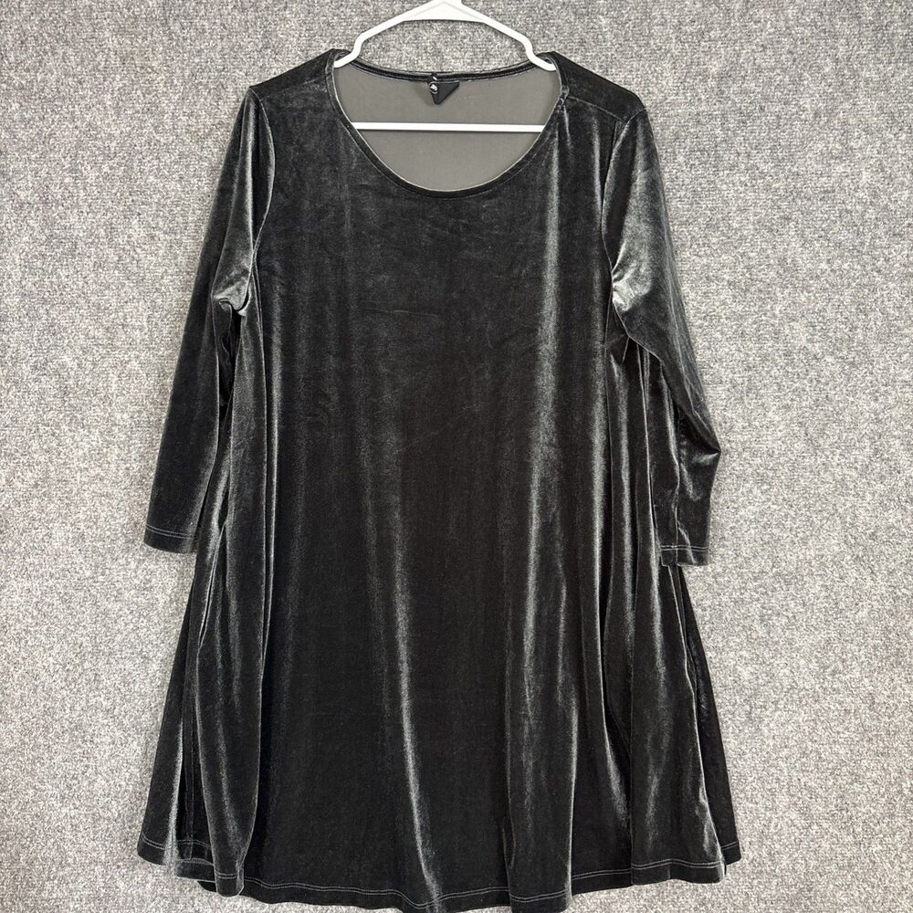 Agnes & Dora Velvet Aline Dress Womens Size XXL Black Flowy